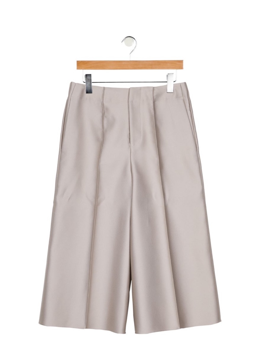 CO Ankle-Length Wide-Leg Cropped Pants in silver